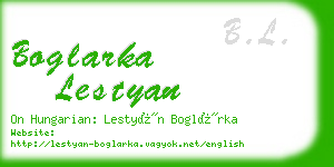 boglarka lestyan business card